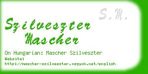 szilveszter mascher business card